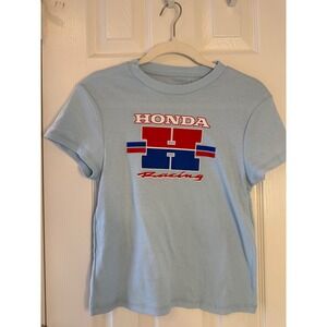 Honda Racing Women's XL Light Blue Graphic T-Shirt Official Licensed‎